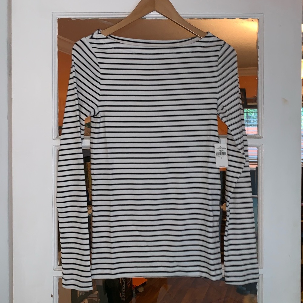 New Black and White Striped Gap Top